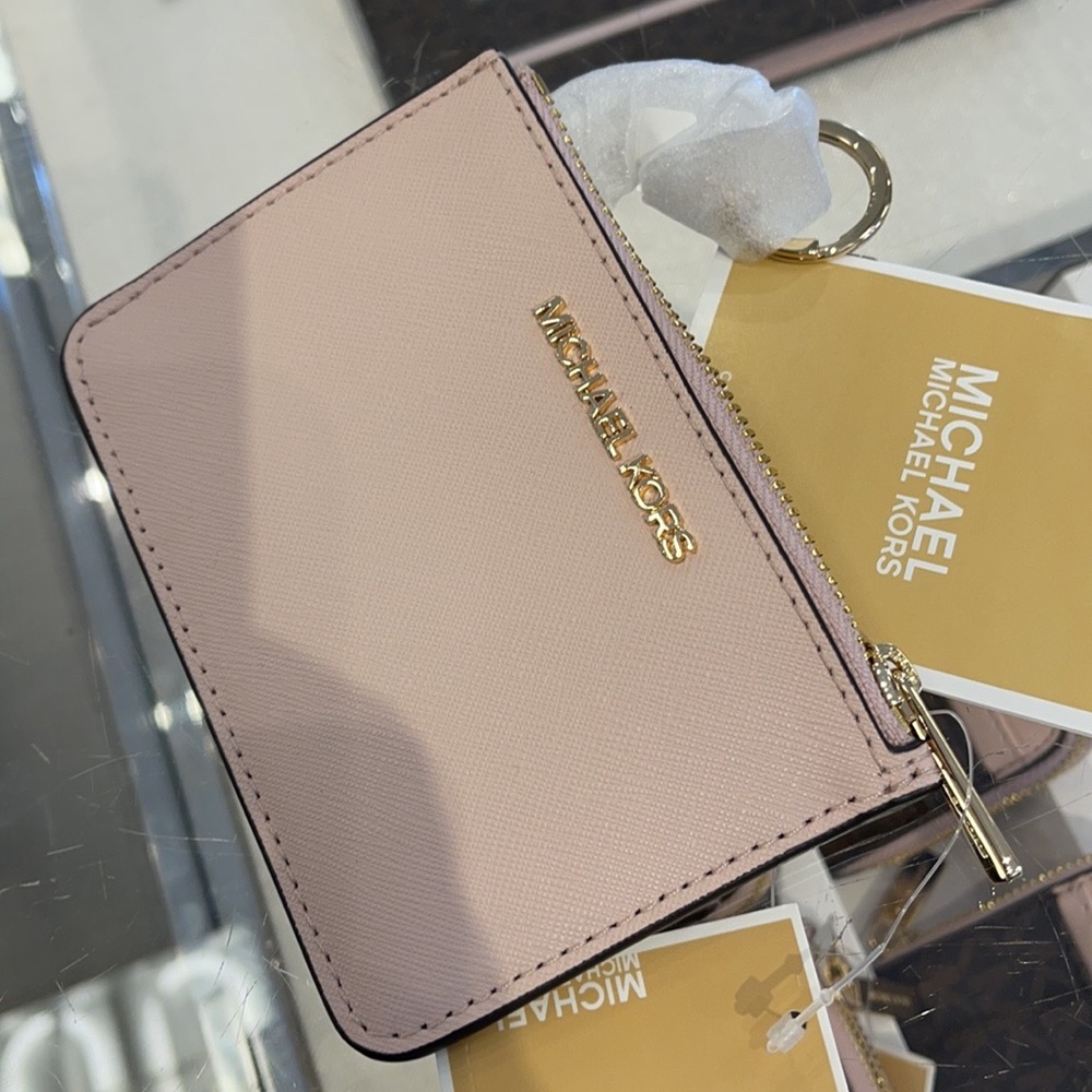 Michael Kors Jet Set Travel Small Leather Top Zip Coin Pouch With ID - Picture 3 of 9